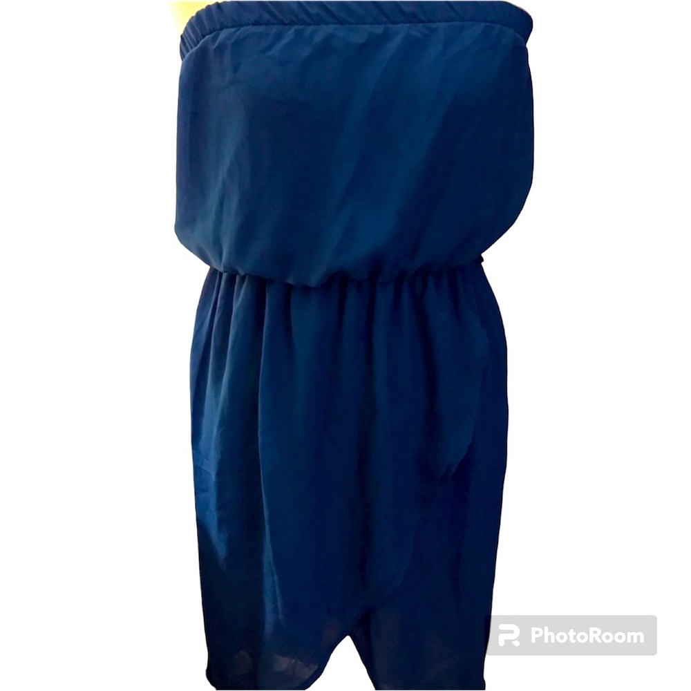 Sale! Gorgeous Large Strapless Blue Wrap Dress